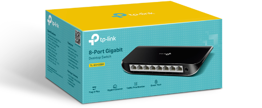 TP-Link TL-SG1008D — Switch 8 ports Gigabit non manageable, métal, plug & play