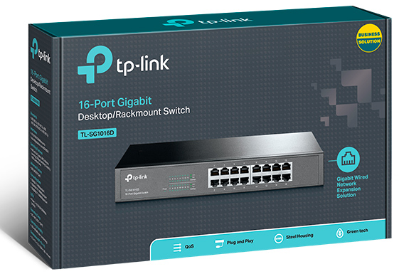 TP-Link TL-SG1016D — Switch 16 ports Gigabit non manageable, rackable 19"