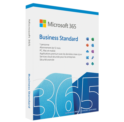 Microsoft 365 Business Standard — Suite bureautique + Teams + Exchange, par utilisateur/an